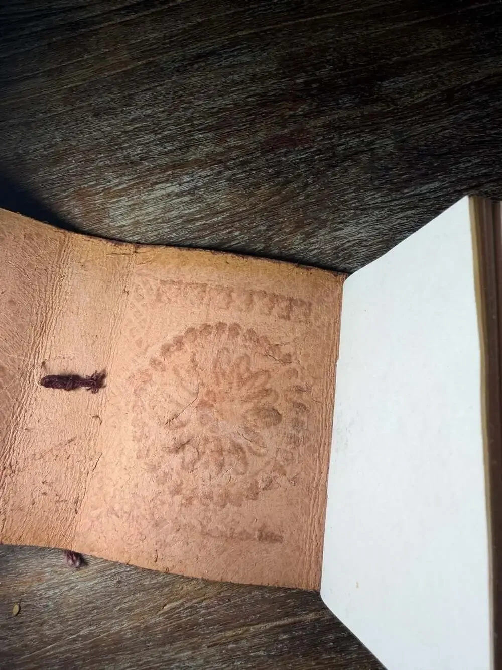 Handmade Embossed Leather Pocket Mini Notebook Journal